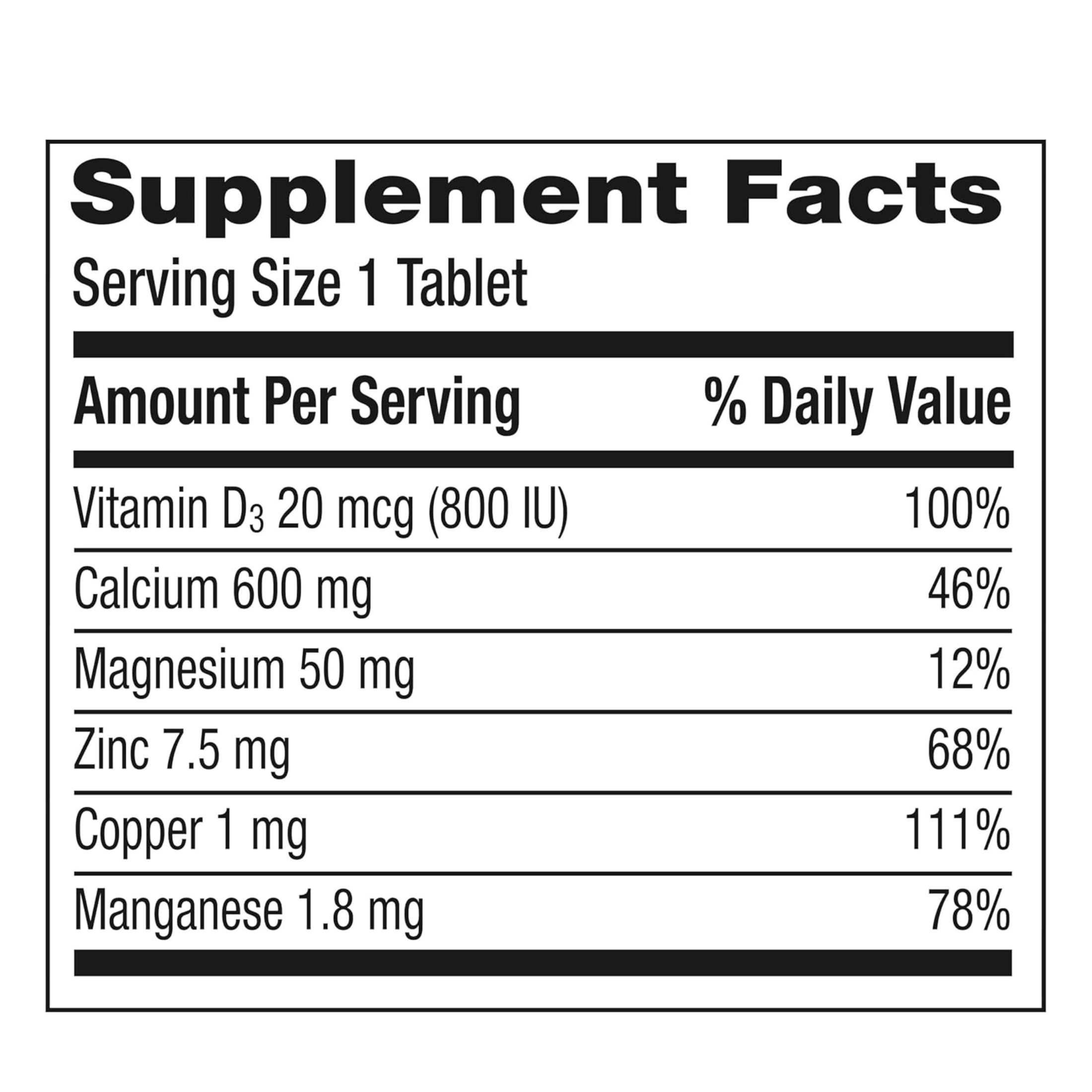 Caltrate 600+D Plus Minerals Calcium Supplement Tablets