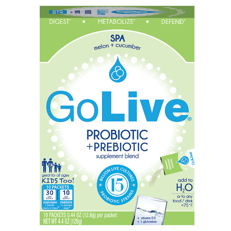 GoLive Probiotic Cucumber Melon Packets - 10ct