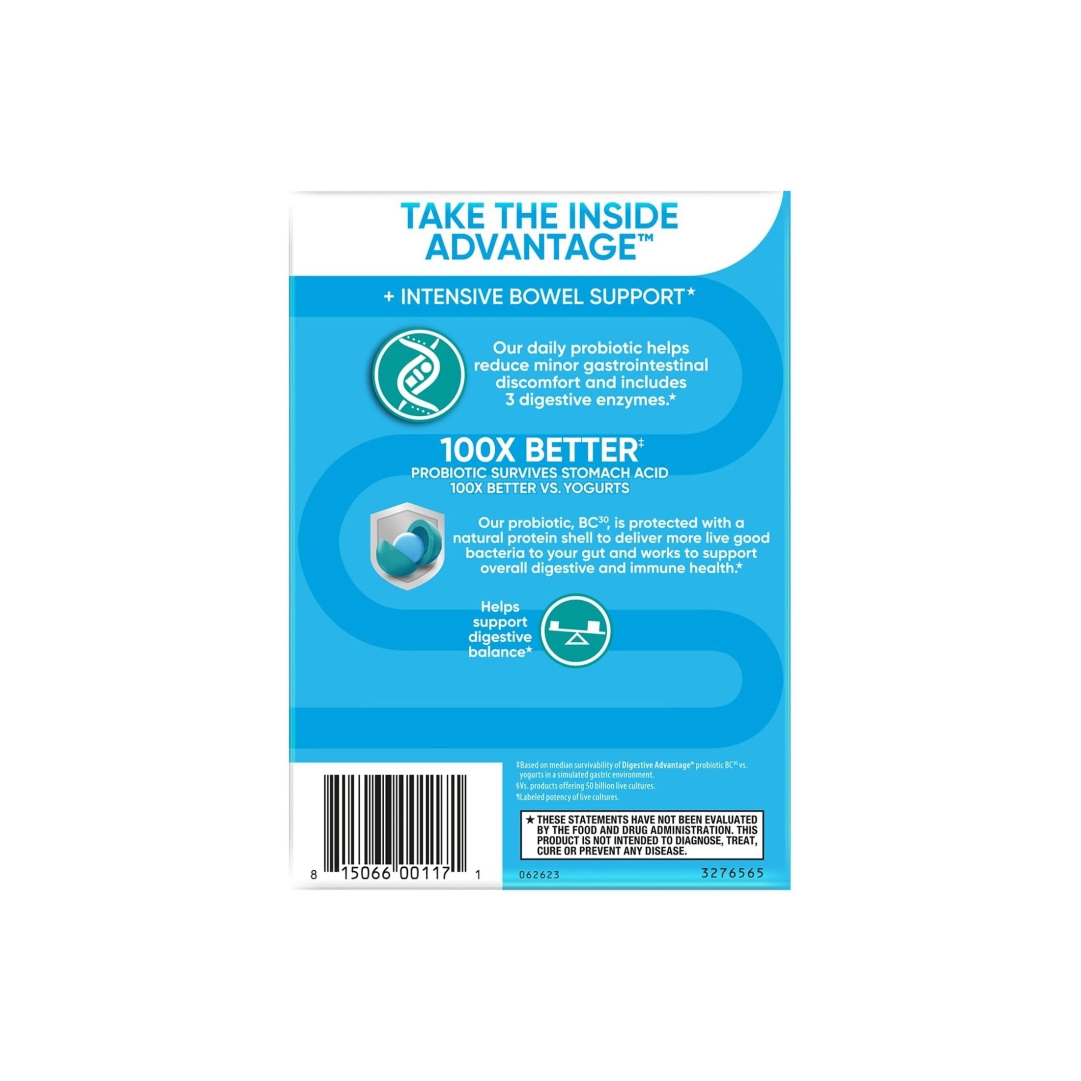 Schiff Digestive Advantage, Intensive Bowel Support