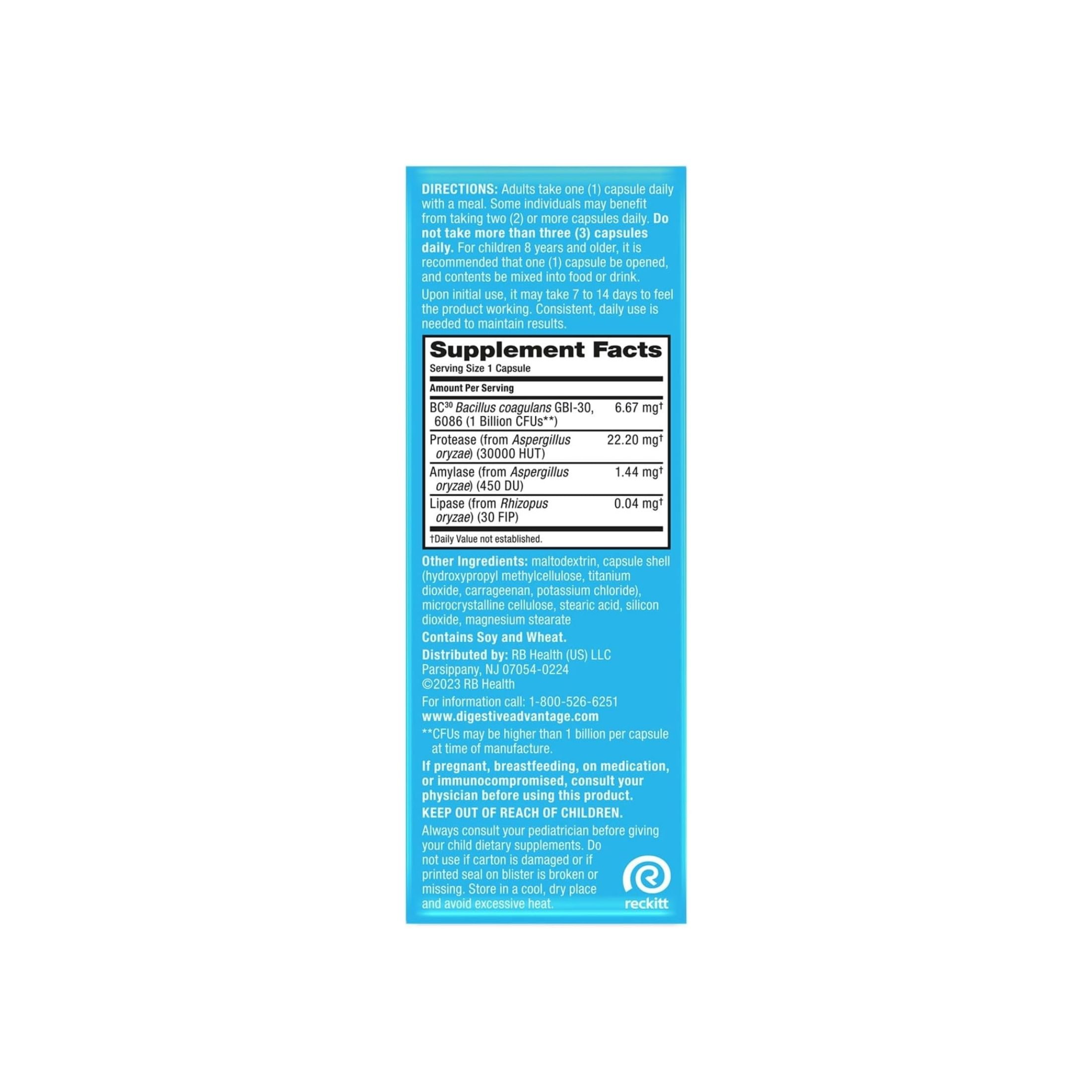 Schiff Digestive Advantage, Intensive Bowel Support