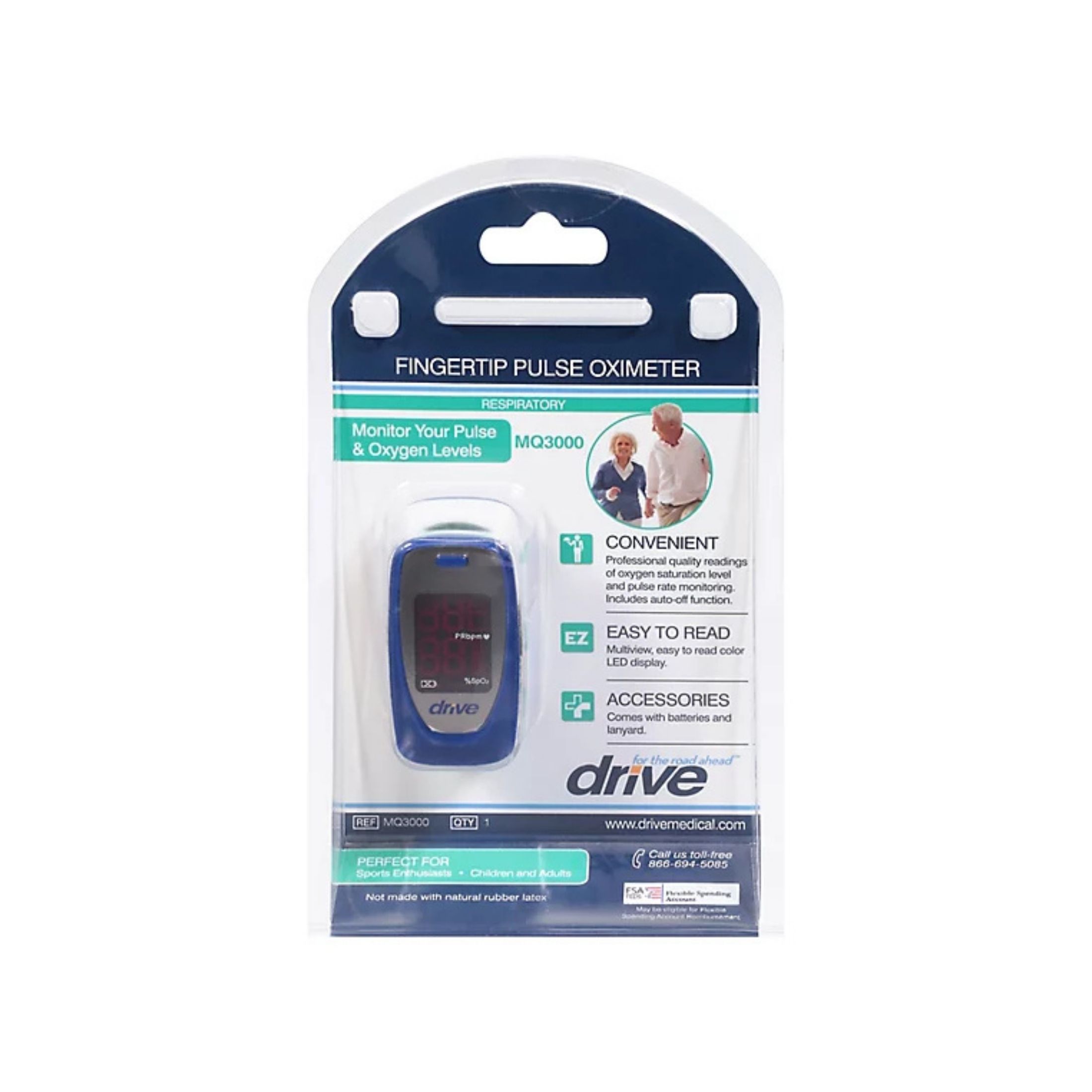 Medquip Drive Medical MQ3000 Fingertip Pulse Oximeter