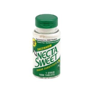 Necta Sweet Saccharin Tablets, 1 Grain, 1000 Tablet Bottle