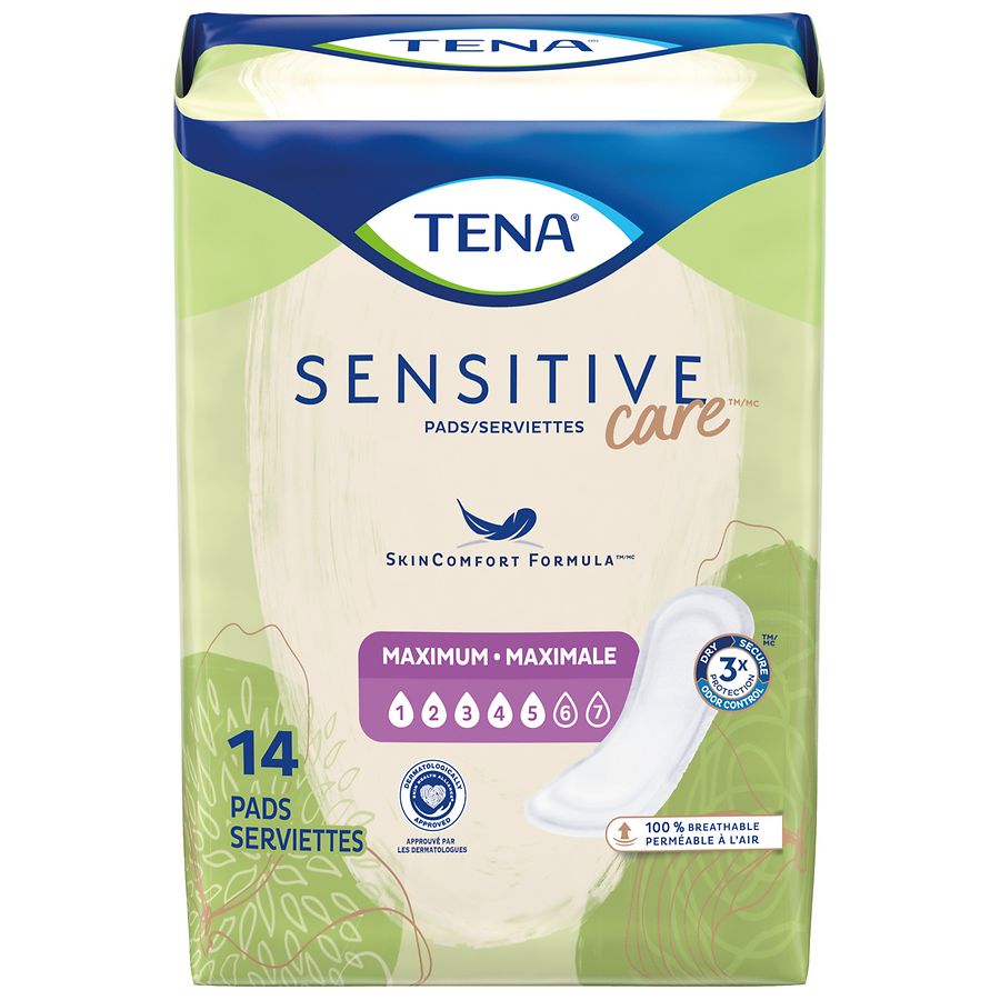 Tena Intimates Maximum Absorbency Incontinence Pads For Women, Regular Length