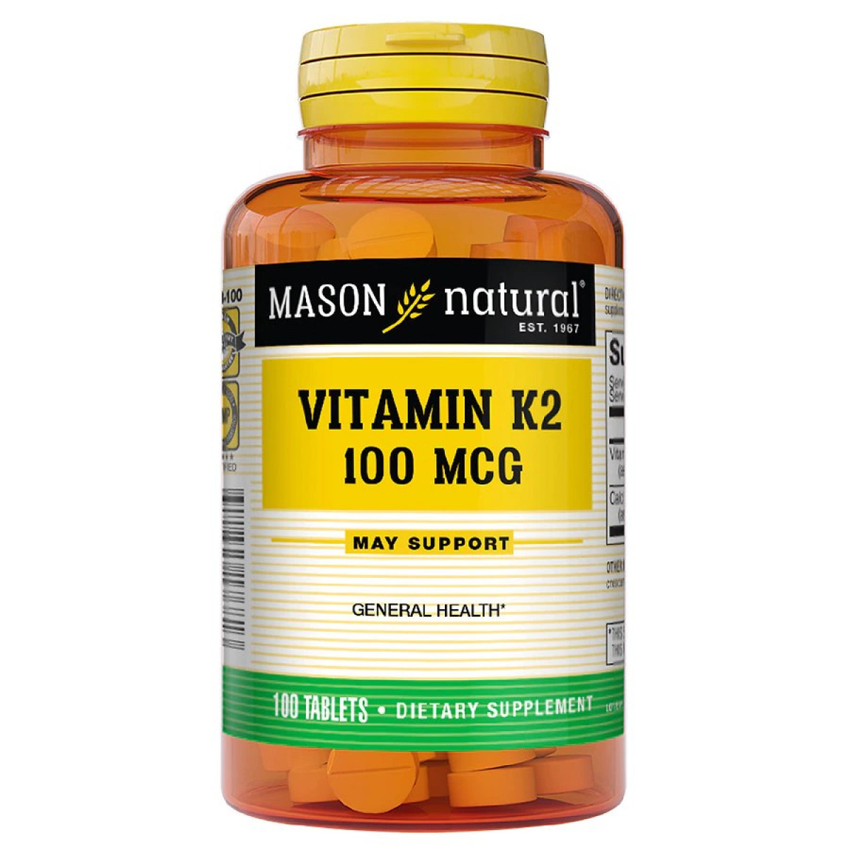 Mason Natural Vitamin K2, 100 Mcg, Tablets