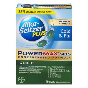 Alka-Seltzer Plus Liquid Gels Night Maximum Strength Cold & Flu 16 Ea Box
