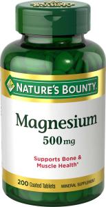 Nature's Bounty Mineral Magnesium Coated Tablets, 500 Mg