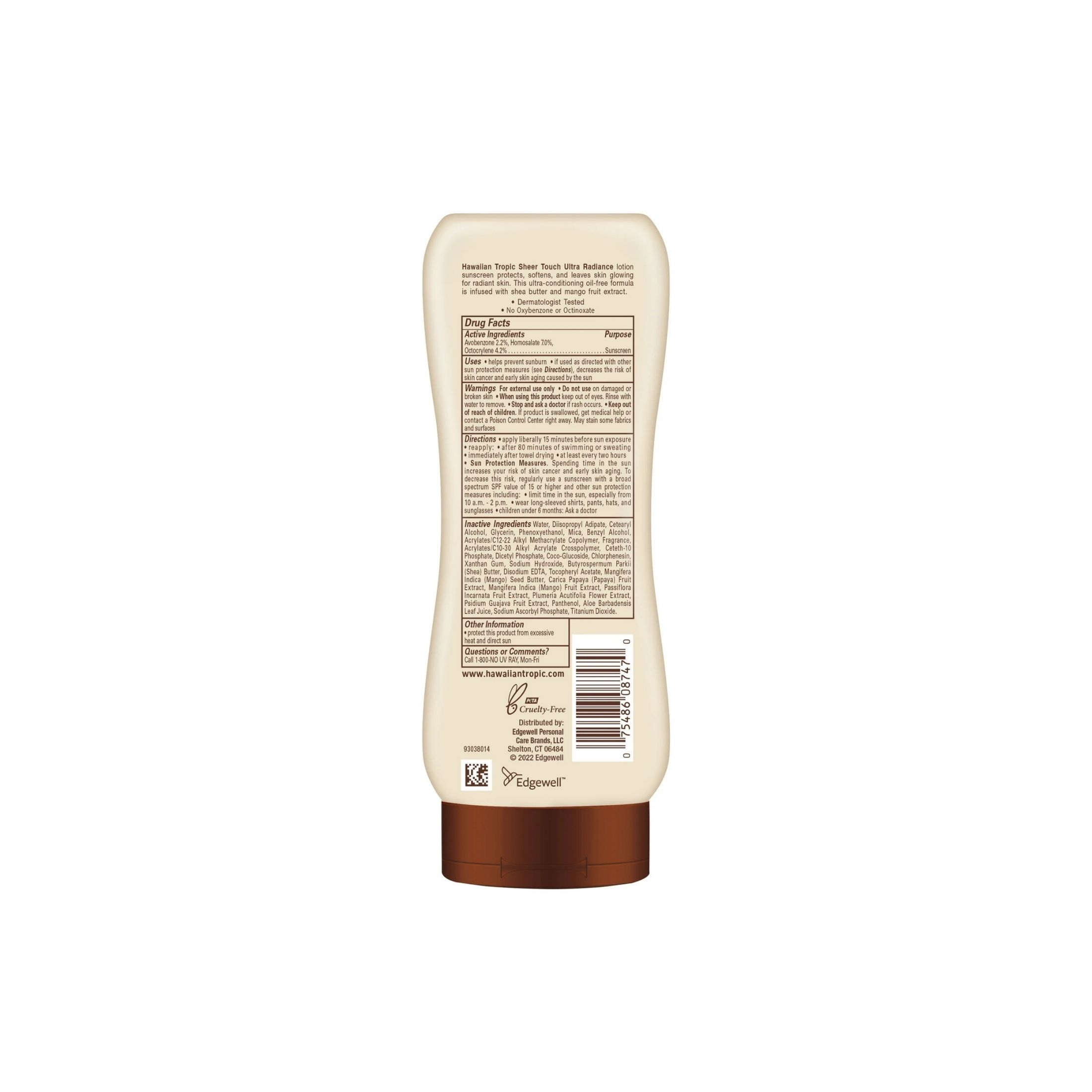 Hawaiian Tropic Sheer Touch Ultra Radiance Lotion Sunscreen Broad Spectrum SPF 30 - 8 Ounces