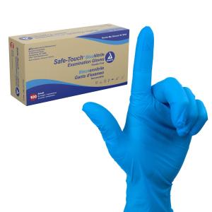 Dynarex Safe-Touch Blue Nitrile Exam Gloves, Powder-Free