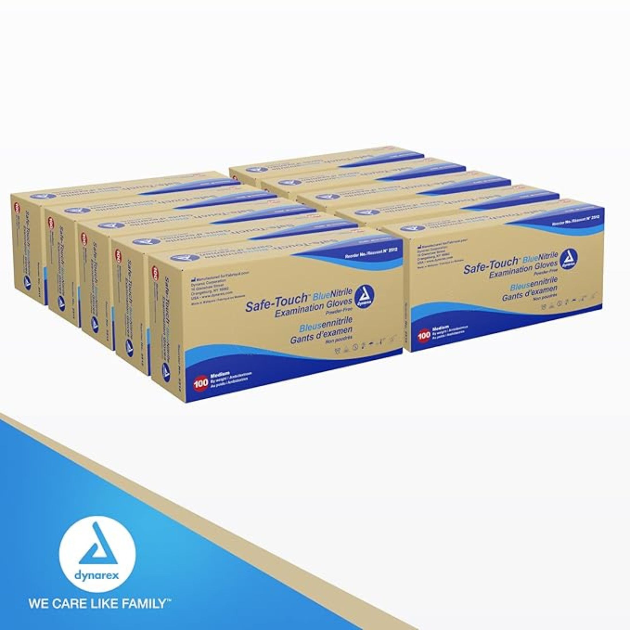 Dynarex Safe-touch Powder-free Nitrile Exam Gloves (Case Of 1000)