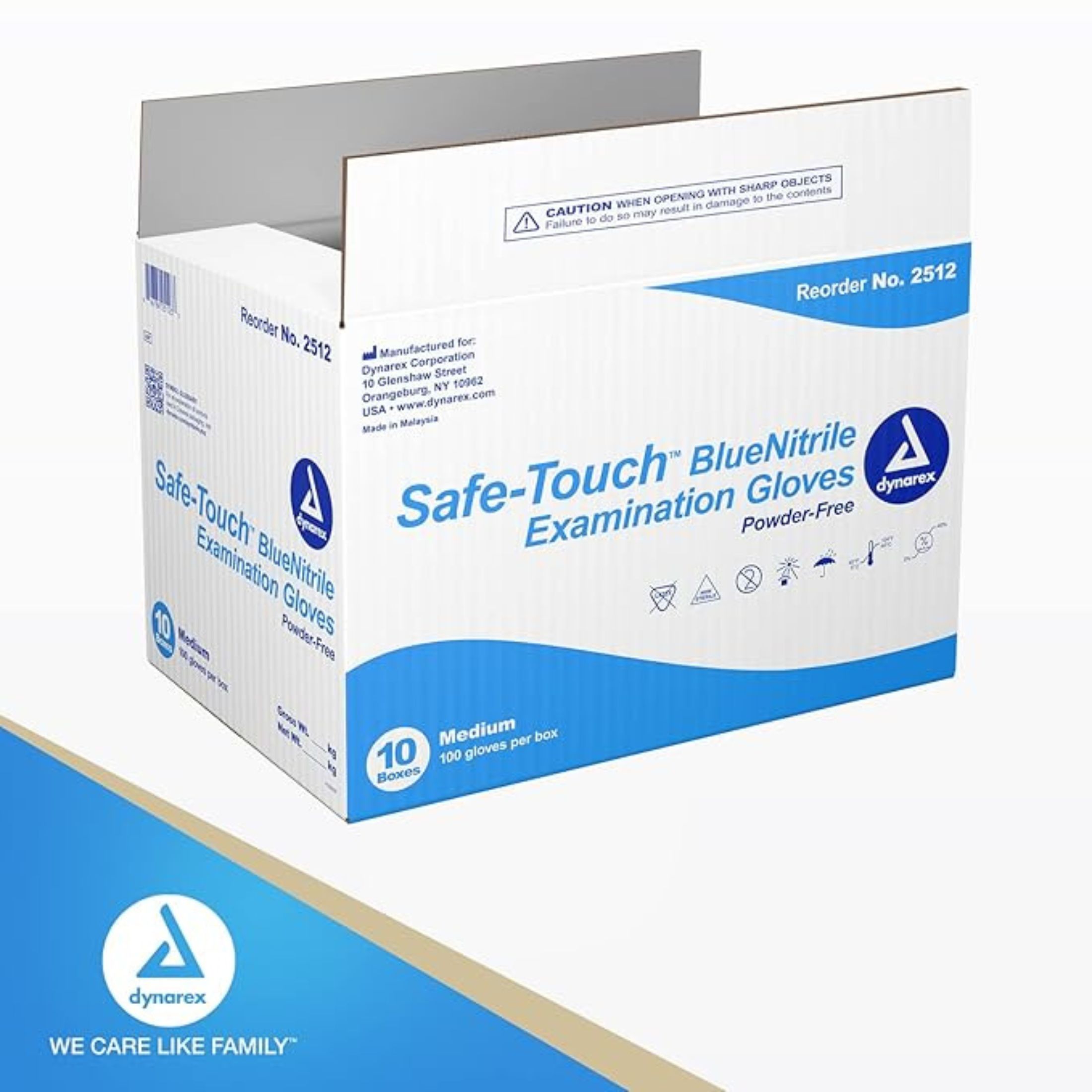 Dynarex Safe-touch Powder-free Nitrile Exam Gloves (Case Of 1000)