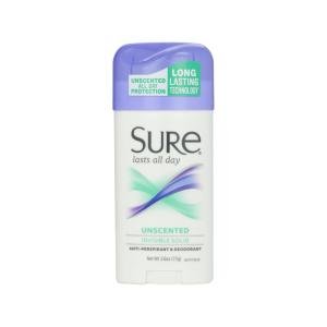 Sure Invisible Solid Antiperspirant Deodorant Unscented 1.6 Oz