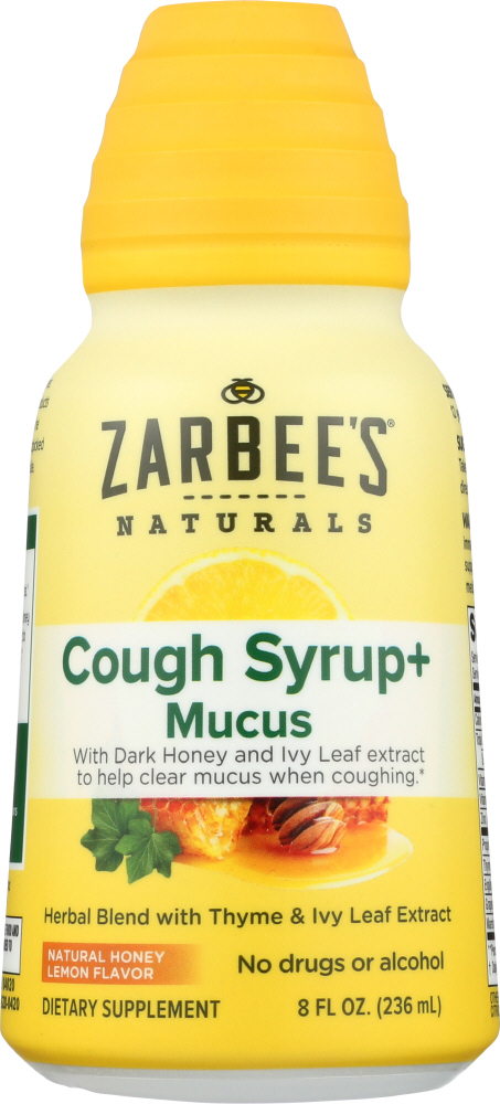 Zarbee's Naturals Natural Honey Lemon Flavor Cough Syrup Mucus 8 Fl Oz Bottle
