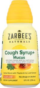 Zarbee's Naturals Natural Honey Lemon Flavor Cough Syrup Mucus 8 Fl Oz Bottle