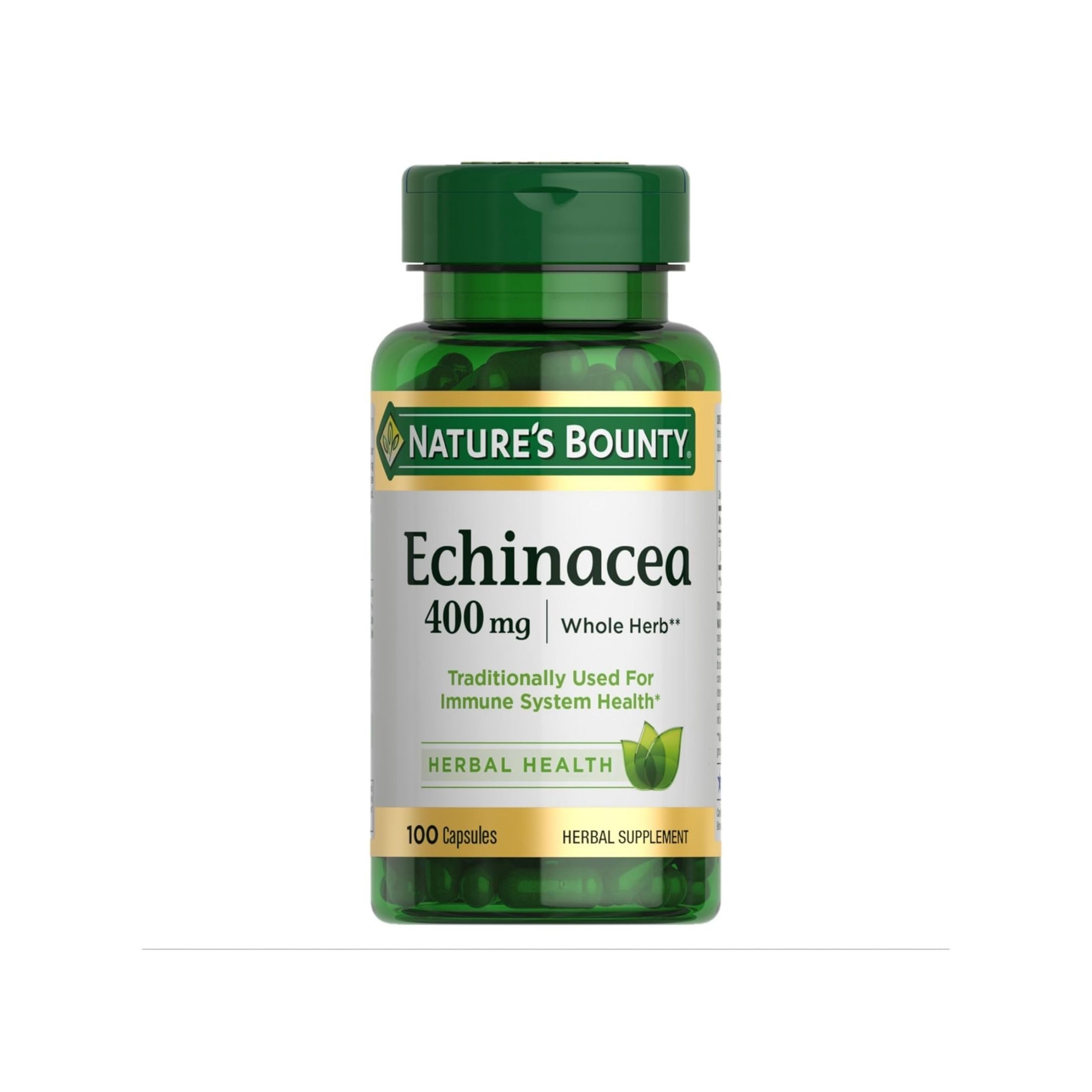 Nature's Bounty Herbal Health Echinacea Capsules, 400 Mg