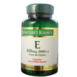 Nature's Bounty Vitamin E, Pure Dl-Alpha, 450 Mg (1000 IU), Rapid Release Softgels