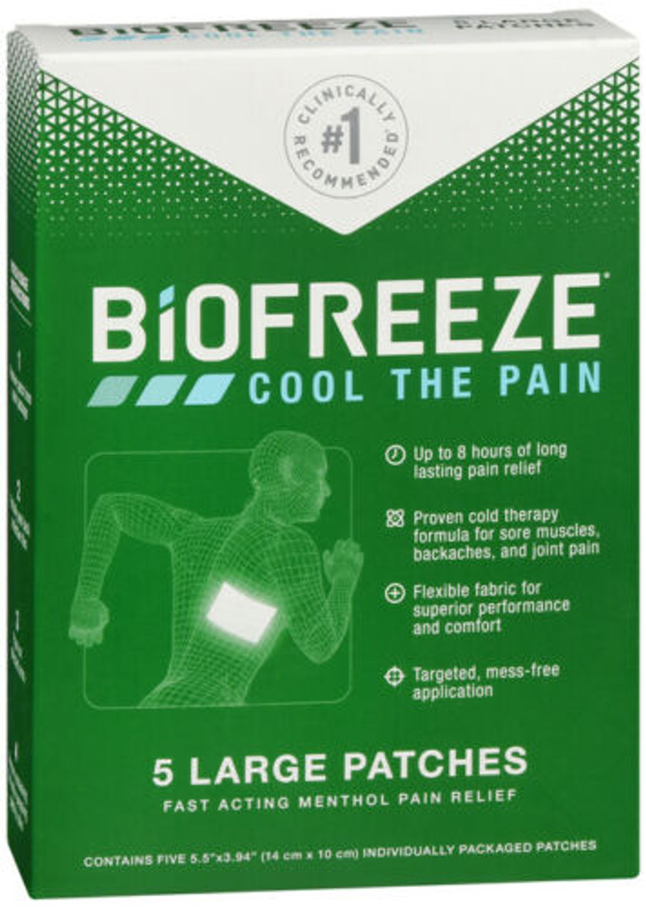 Biofreeze Menthol Pain Relief, Large Patches