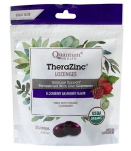 Quantum Health Thera Zinc Organic Therazinc Lozenges Elderberry Raspberry