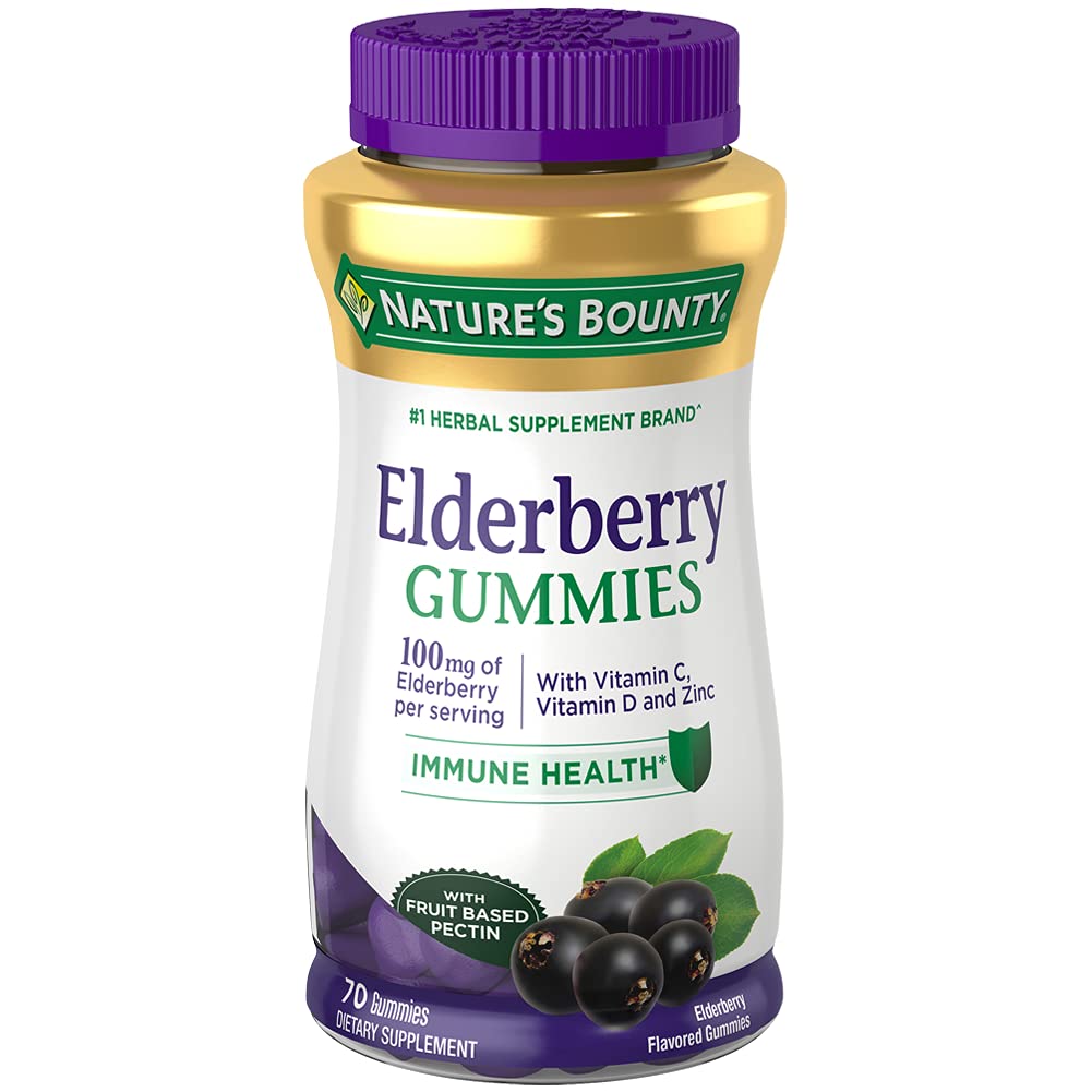 Nature's Bounty Elderberry Gummies, 100 Mg, 70 Gummies