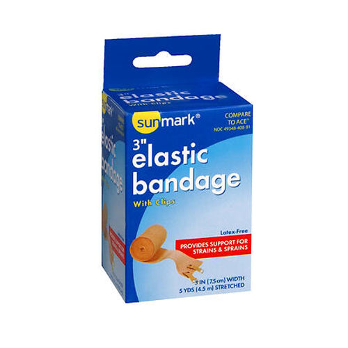 Sunmark Elastic Bandage With Clips 3 Inch