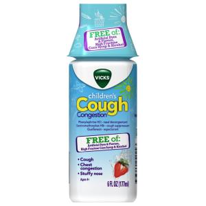 Vicks Children's, Day Cough & Congestion Relief, Free Of Artificial Dyes & Flavors, Non Drowsy Berry Flavor, 6 Fl Oz