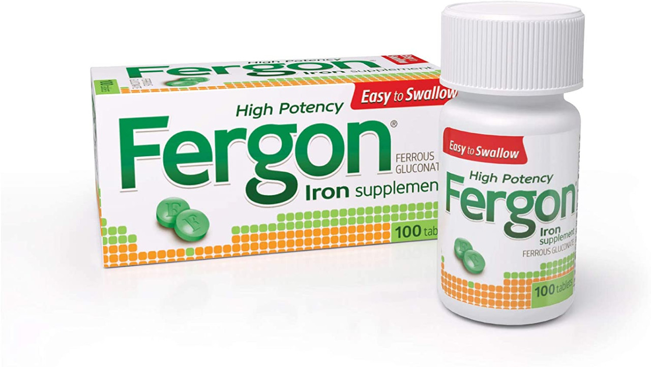 Fergon High Potency Iron Highly Soluble & Easily Digested, 27 Mg Iron, 100 Tablets
