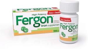 Fergon High Potency Iron Highly Soluble & Easily Digested, 27 Mg Iron, 100 Tablets