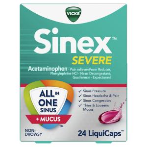Vicks Sinex Severe Congestion Relief Liquicaps - Acetaminophen - 24ct
