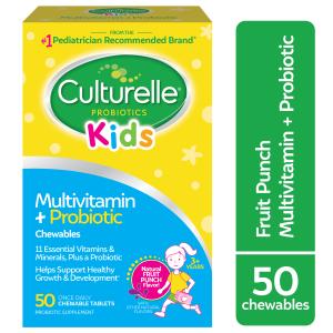 Culturelle Kids Complete Multivitamin + Probiotic, Chewable Tablets, Fruit Punch