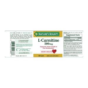 Nature's Bounty L-Carnitine 500 Mg Dietary Supplement Tablets