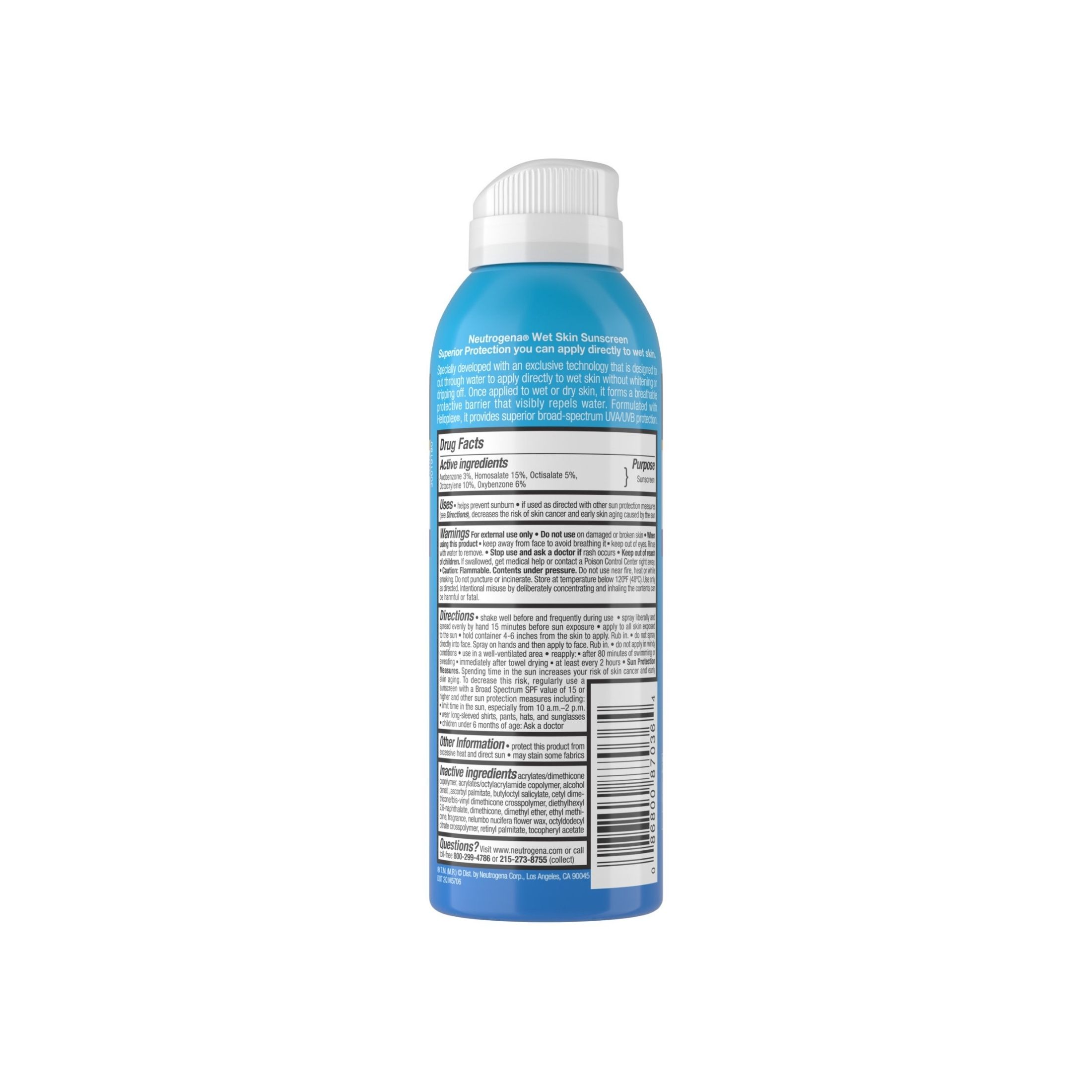 Neutrogena Wet Skin Sunscreen Spray Broad Spectrum SPF 85+, Sweat And Water Resistant Sun Protection, 5 Oz