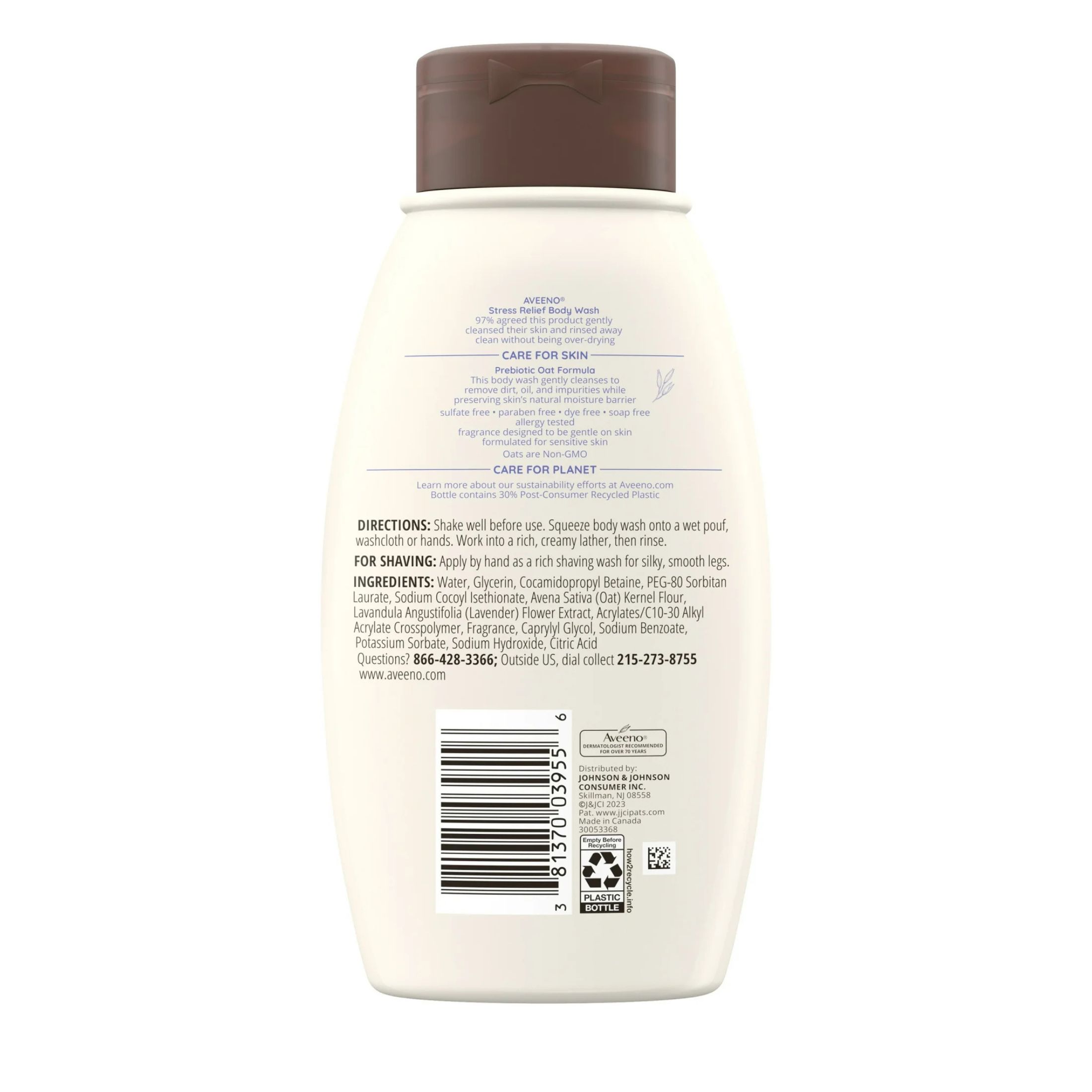 Aveeno Body Wash, Stress Relief, Lavender Scent 12 Fl Oz