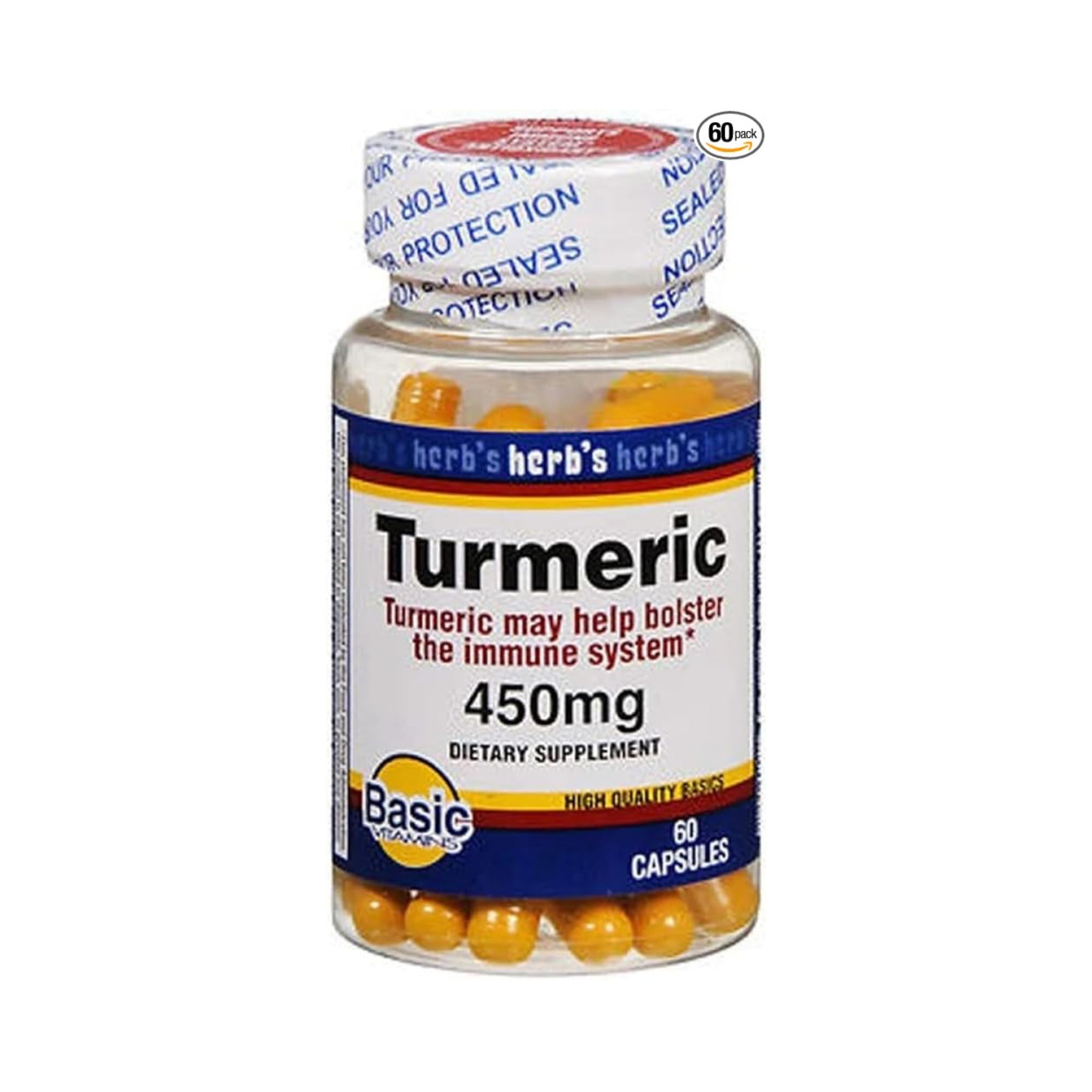 Basic Vitamins Turmeric 450 Mg – 60 Capsules
