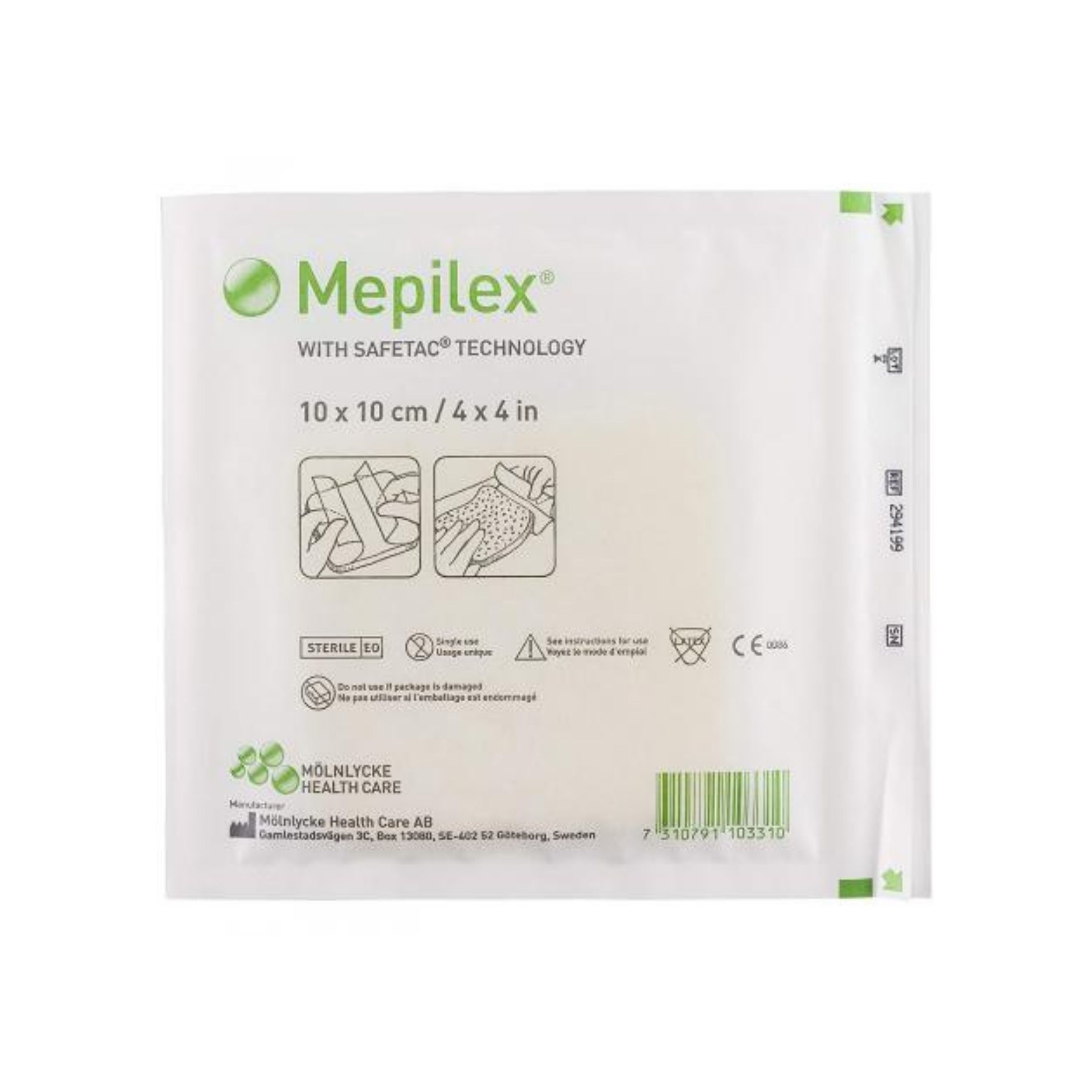 Mepilex Silicone Foam Dressing S-Adh 4x4 (5 Per Box) Ref 294199