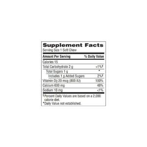 Caltrate Calcium & Vitamin D Supplement, 600+D, Soft Chews Chocolate Truffle