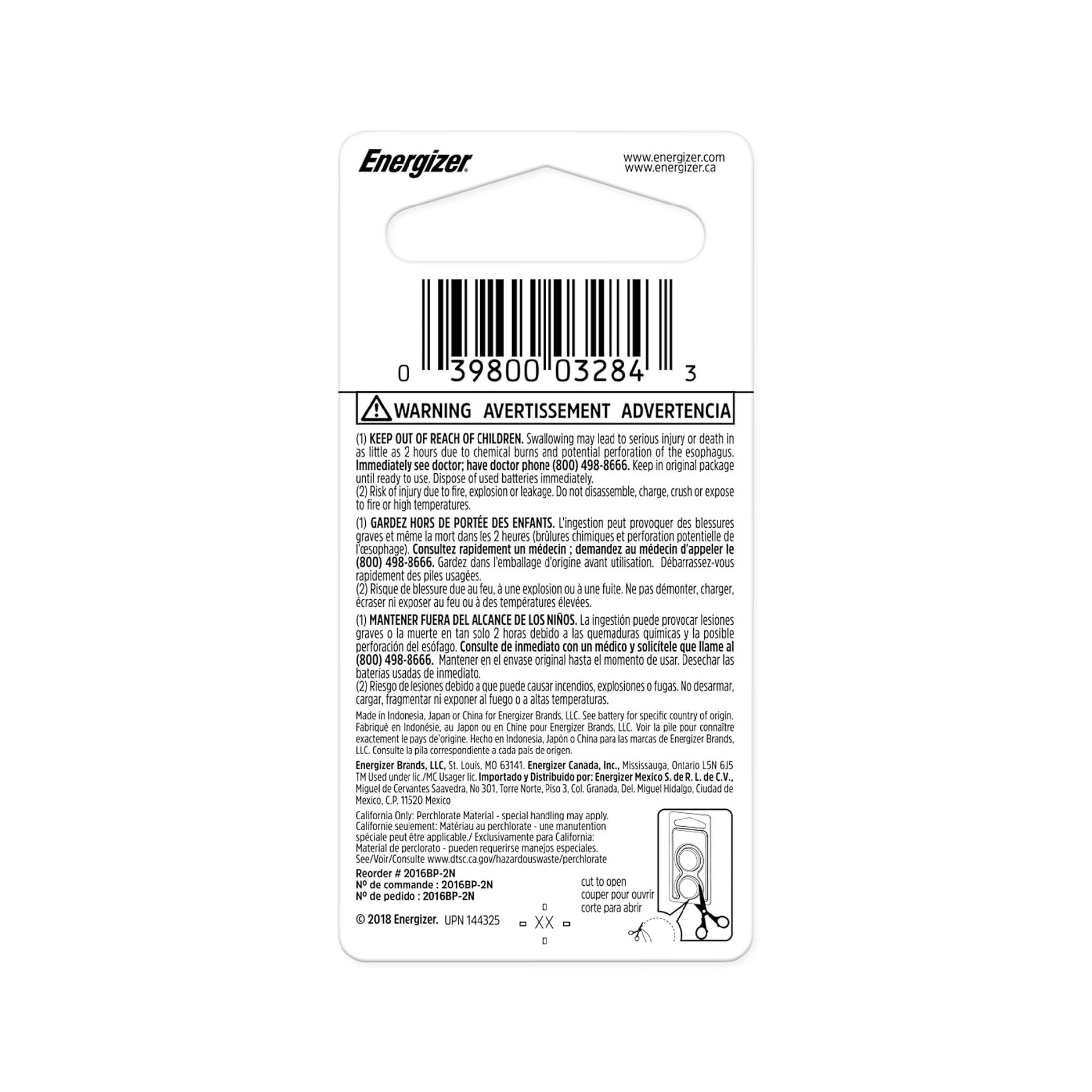 Energizer 2016 Lithium Coin Cell Battery