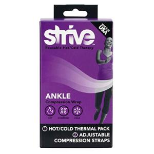 Strive Reusable Hot/Cold Therapy Ankle Compression Wrap Black One Size