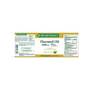Nature's Bounty Flaxseed Oil, 1200 Mg, Rapid Release Softgels