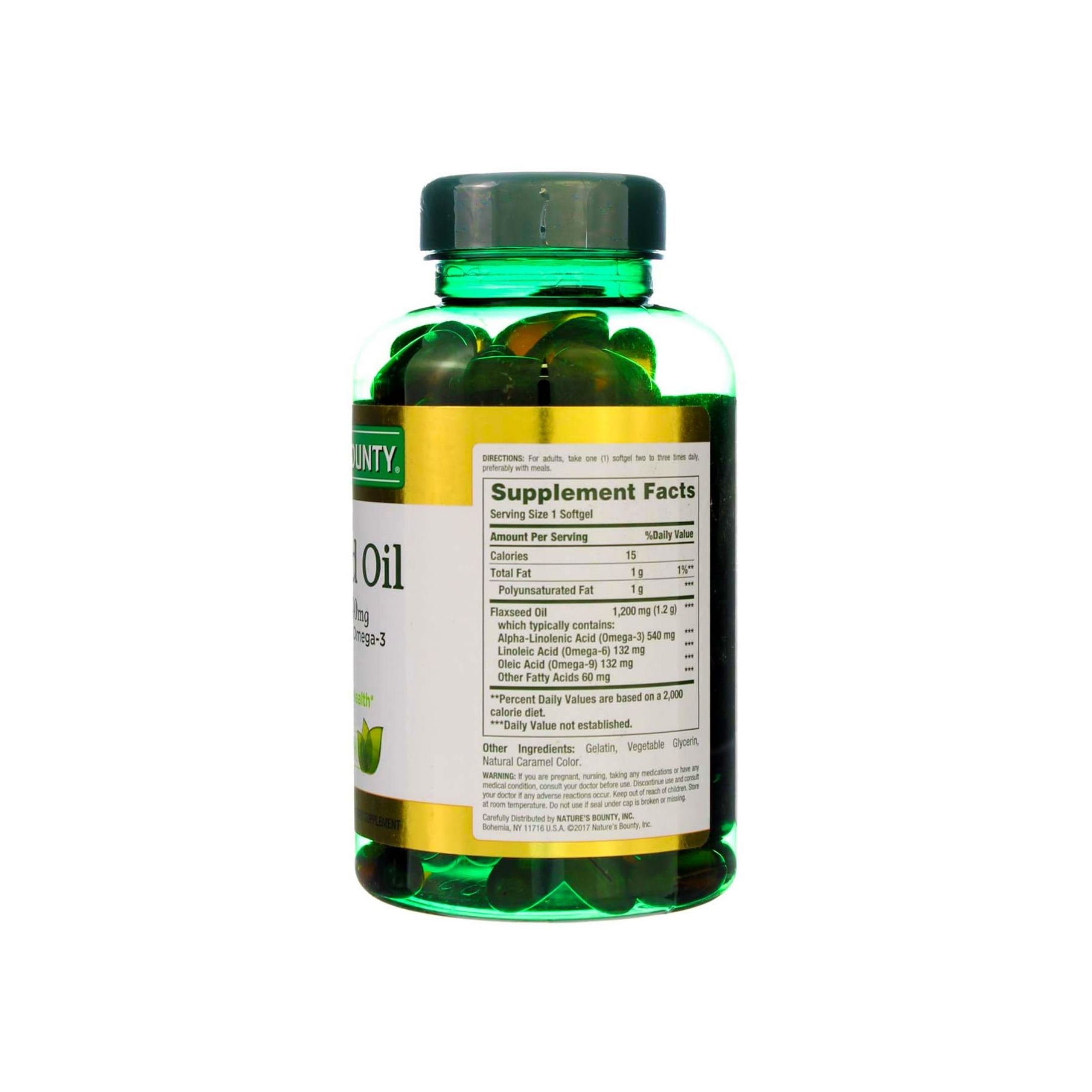 Nature's Bounty Flaxseed Oil, 1200 Mg, Rapid Release Softgels