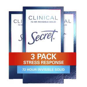 Secret Clinical Strength Invisible Solid Antiperspirant & Deodorant For Women - Stress Response - 1.6oz