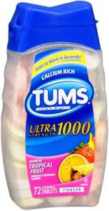 Tums Ultra Strength Tropical Fruit Antacid Chewable Tablets 72ct