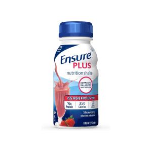 Ensure High Protein Drink Plus Institute-Use Strawberry Bottle, 8 Oz