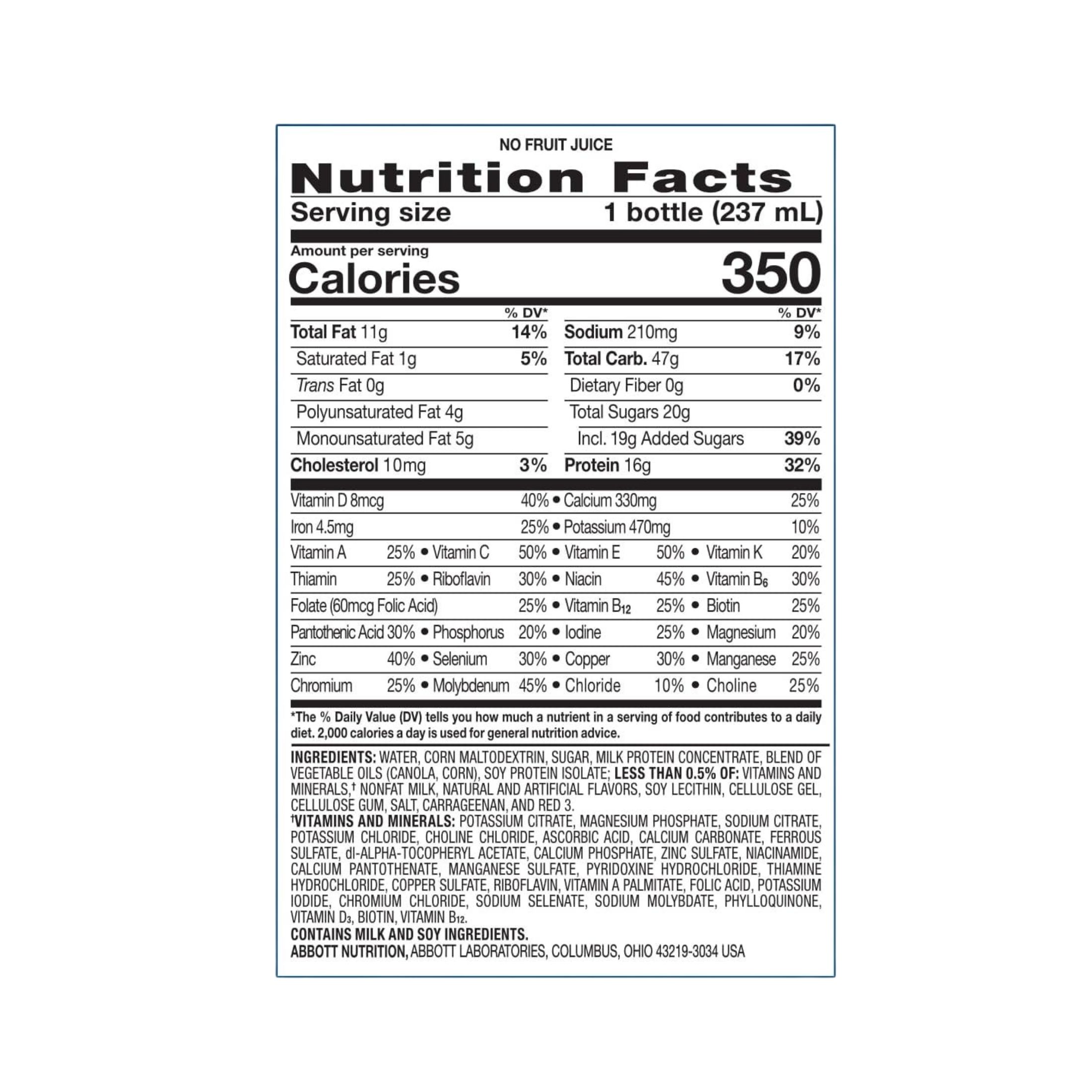 Ensure High Protein Drink Plus Institute-Use Strawberry Bottle, 8 Oz