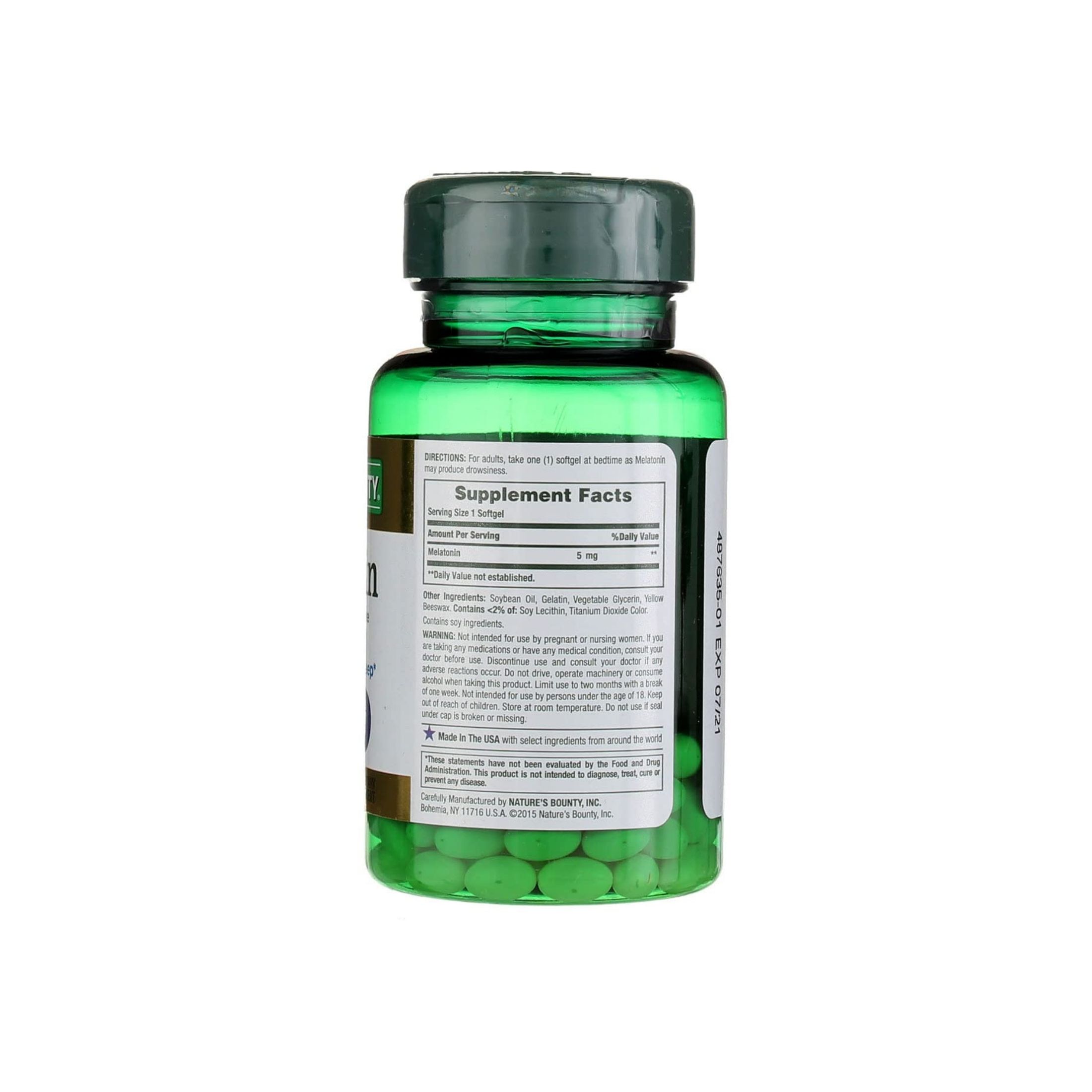 Nature's Bounty Melatonin, 5 Mg, Rapid Release Softgels