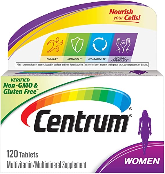 Centrum Multivitamin For Women, Multivitamin/Multimineral Supplement With Iron, Vitamins D3, B And Antioxidants