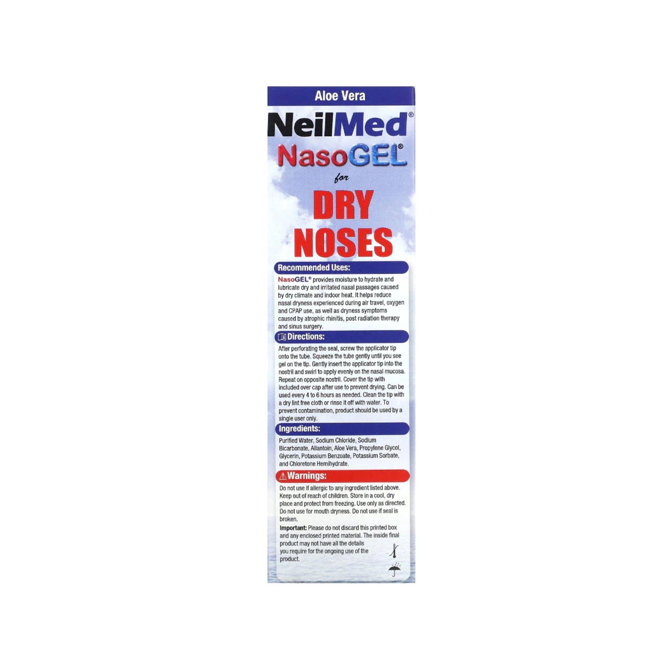 NeilMed Nasogel For Dry Noses, 1 Oz