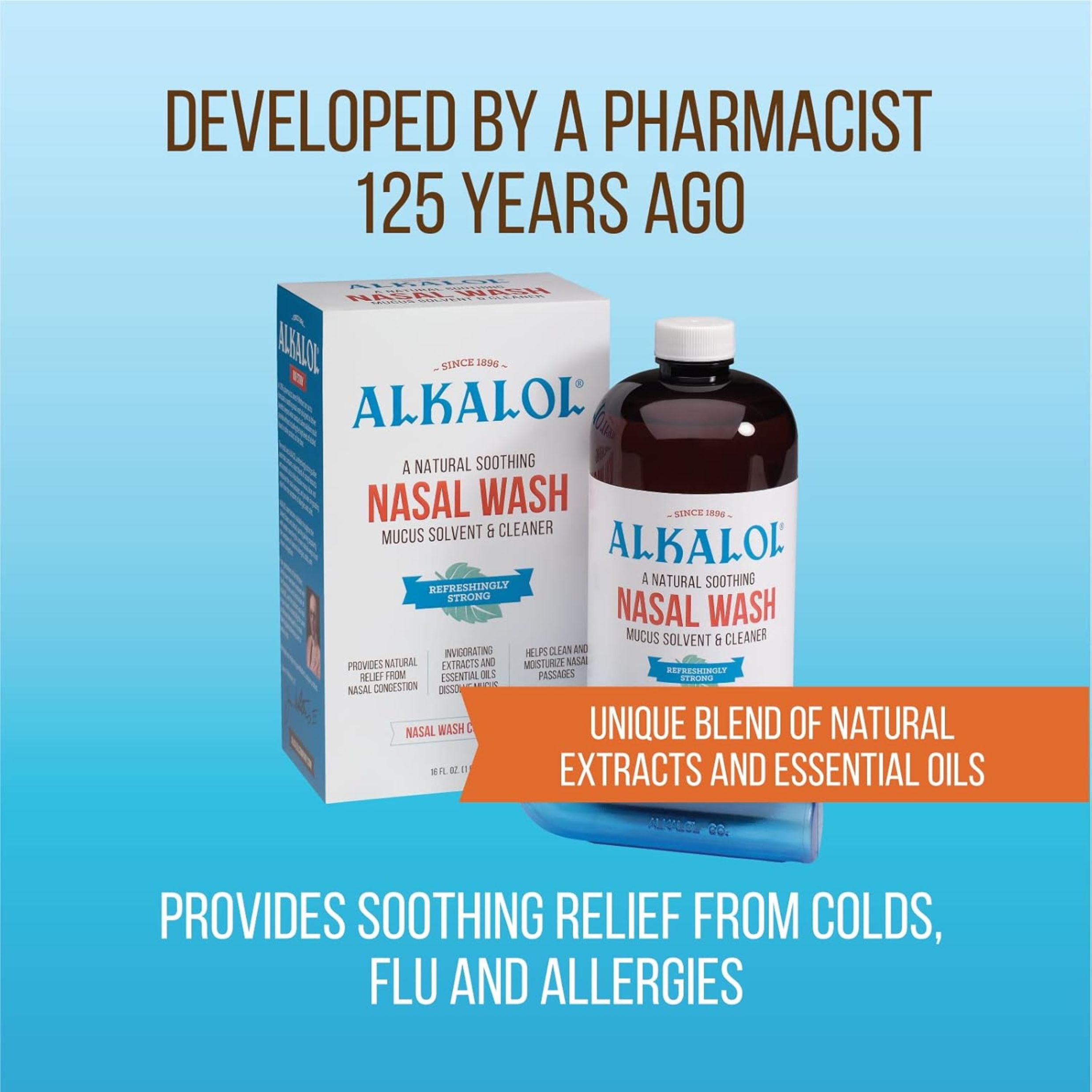 Alkalol Mucus Solvent And Cleaner Nasal Wash, 16 Fl Oz