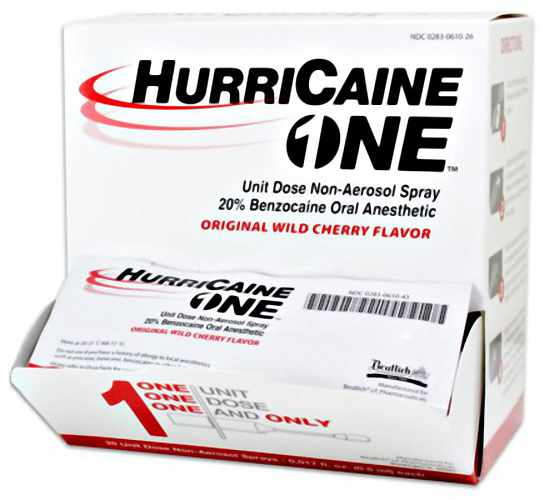 HurriCaine 20 % Benzocaine Oral Anesthetic Wild Cherry Spry-25x0.5 Ml
