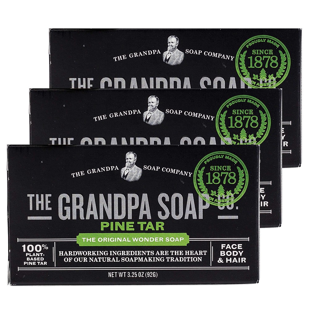 The Grandpa Soap Co. Grandpas Wonder Pine Lathers White Tar Bath Bar 3.25 Oz