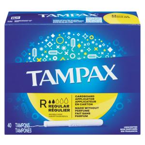 Tampax Cardboard Applicator Tampons Regular Absorbency Unscented