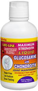 Nature's Blend Life-Line Glucosamine With Chondroitin Liquid Raspberry Max Strength 16oz